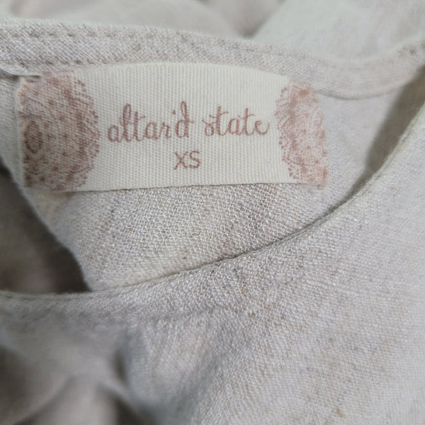 Altar'd State Tan Sleeveless Button Up Back Knee Length Dress Size XS