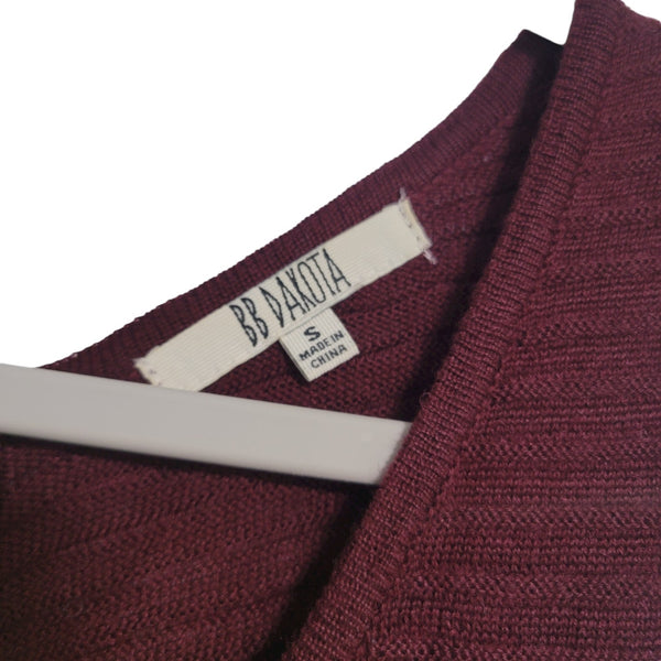 BB Dakota Adison Burgundy Sleeveless Textured Mini Dress Size Small