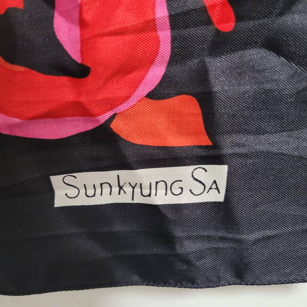 Sunkyung Sa Vintage Multicolored 80s Vibrant Abstract Square Scarf