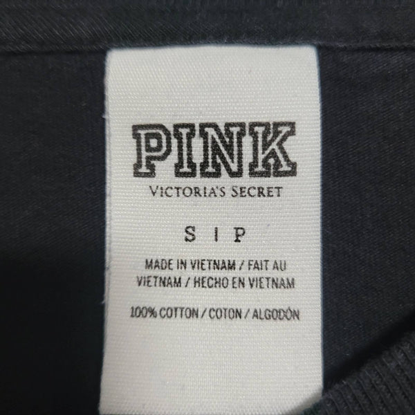 Victoria's Secret Black Left Breast Pocket Long Sleeve T-Shirt Size Small