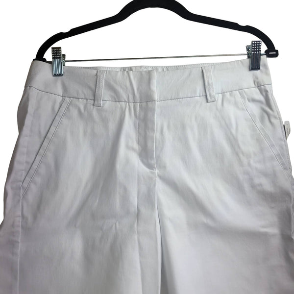 New Directions White Bermuda Shorts Belt Loops Pockets Size 6