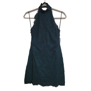 NWT FP Intimately Evergreen Harper High Neck Halter Mini Dress Size Small