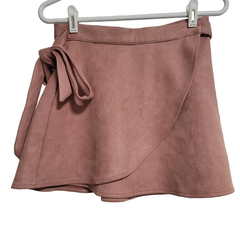 Lulus Dusty Rose Suede Wrap Skirt Size Size Small