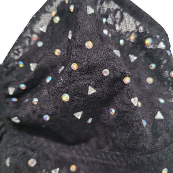 Victoria's Secret Black Lace Studded Bralette Adjustable Straps Size Medium