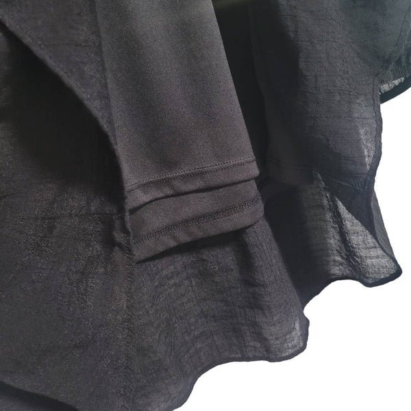 New Directions Black Lace Panel 3/4 Sleeve Elastic Cuff Tunic Size Medium