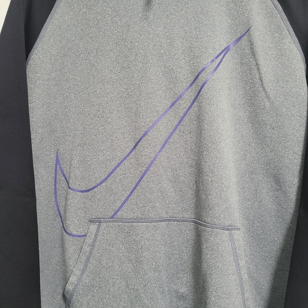 Nike Dri Fit Women's Gray Black Purple Funnel Neck Hoodie Size XL
