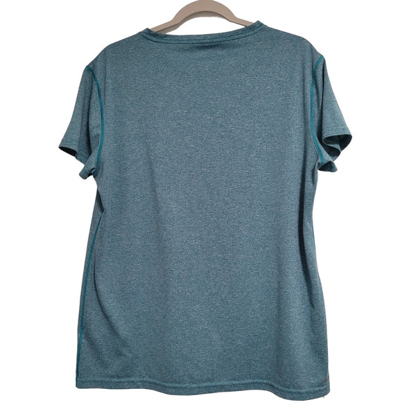 Adidas Women's Green Space Dye V-Neck Short Sleeve T-Shirt Size XL
