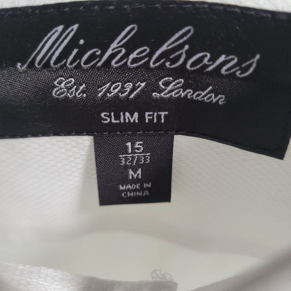 NWT Michelson's of London White Tuxedo Shirt Slim Fit Medium