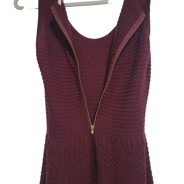 BB Dakota Adison Burgundy Sleeveless Textured Mini Dress Size Small