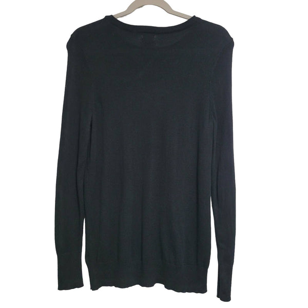A New Day Black Long Sleeve Pull Over Sweater Size Medium