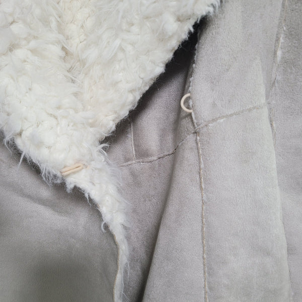 NWT JKT Vegan Sheepskin Vest Anthropologie Tan Pockets Hook and Eye Size XS