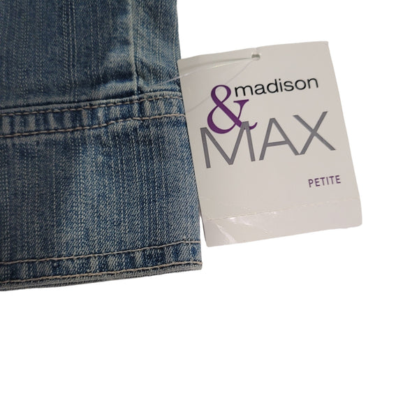 NWT Madison & Max Tropical Bloom Jean Jacket Button Up Pockets Size Petite Med