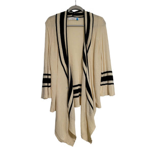 Sparrow Anthropologie Cream Black Striped Bell Sleeve Open Cardigan Size Med