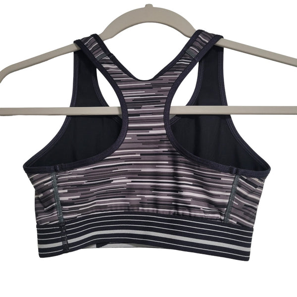 Under Armour Black White Gray Racerback Sports Bra Size XS