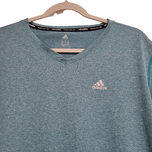 Adidas Women's Green Space Dye V-Neck Short Sleeve T-Shirt Size XL