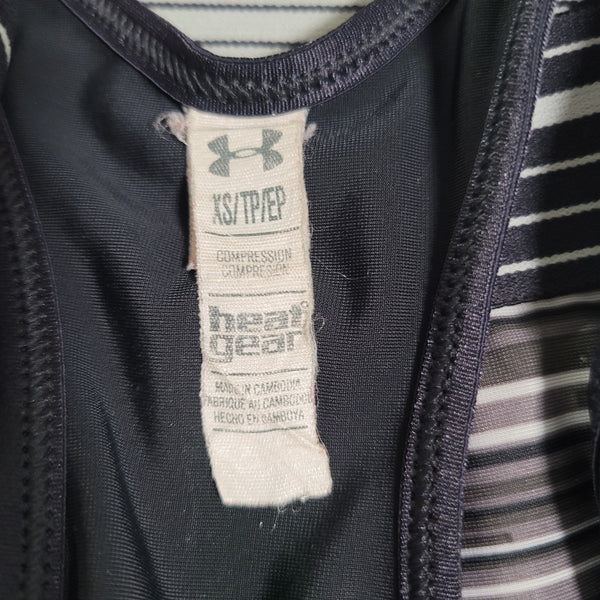 Under Armour Black White Gray Racerback Sports Bra Size XS