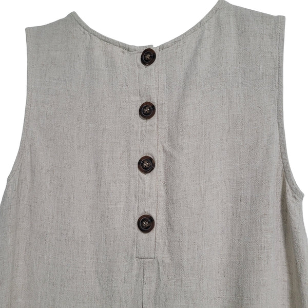Altar'd State Tan Sleeveless Button Up Back Knee Length Dress Size XS