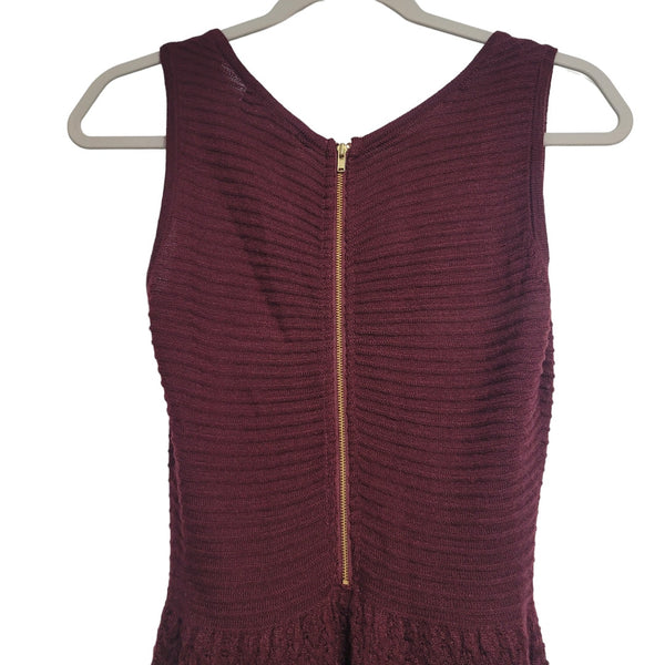 BB Dakota Adison Burgundy Sleeveless Textured Mini Dress Size Small