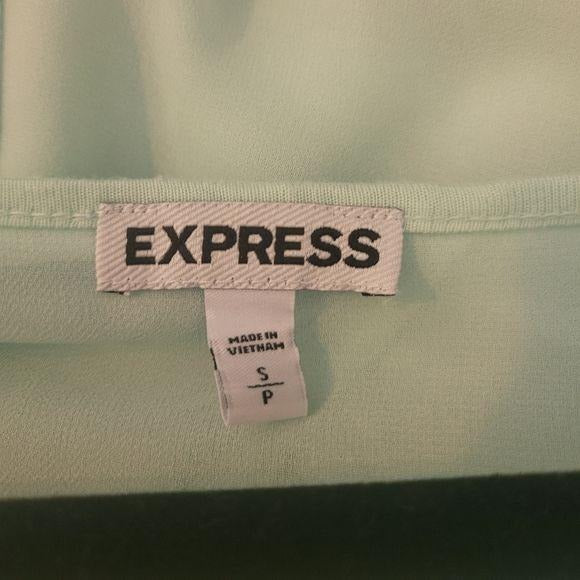 Express Light Blue Split Back Long Sleeve with Tab Size Small
