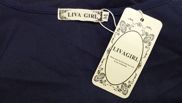 Liva Girl Blue Sleeveless Shear Blouse Top Size Medium