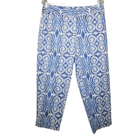 Ruby Rd. Blue White Tie Dye Capri Pants Size 10