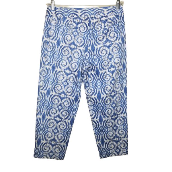 Ruby Rd. Blue White Tie Dye Capri Pants Size 10