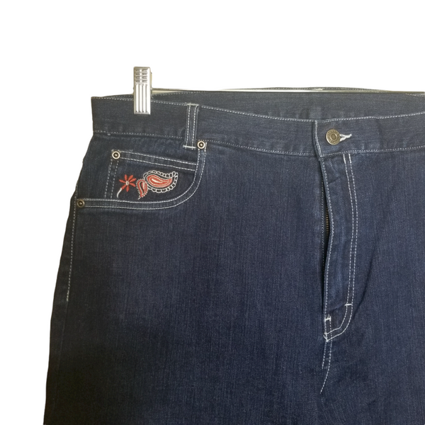 SAG Harbor Sport NWT Women's Denim Blue Jeans Embroidered Right Pocket Size 16