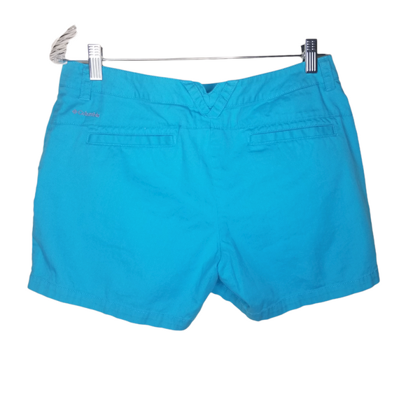 Columbia Kenzie Cove Turquoise Blue Causal Shorts Pockets Belt loops Size 8