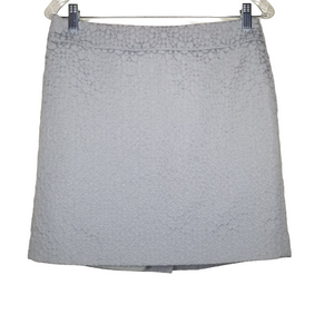 LOFT Gray Textured Above The Knee Pencil Skirt Zipper Clasp Back Size 6P