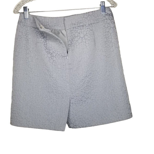 LOFT Gray Textured Above The Knee Pencil Skirt Zipper Clasp Back Size 6P