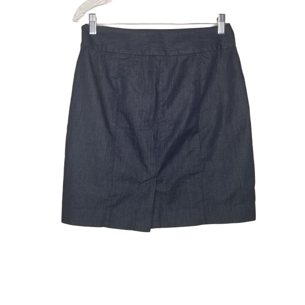 LOFT AT Women's Dark Blue Pencil Skirt Pockets Left Side Zipper Clasp Size 4