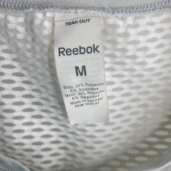 Reebok Speedwick Women's Gray White Mesh Short Sleeve Size Medium