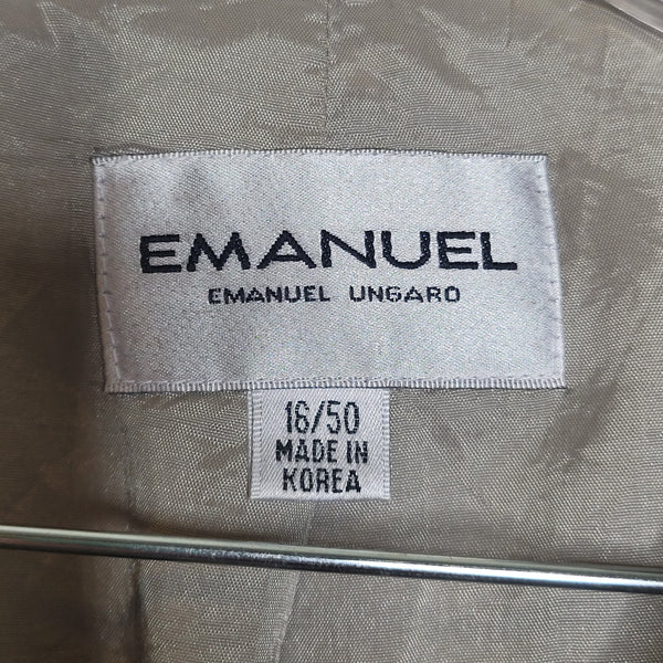Emanuel By Emanuel Ungaro Fine Feathers Vintage Tan Cream Vertical Stripe 16/50