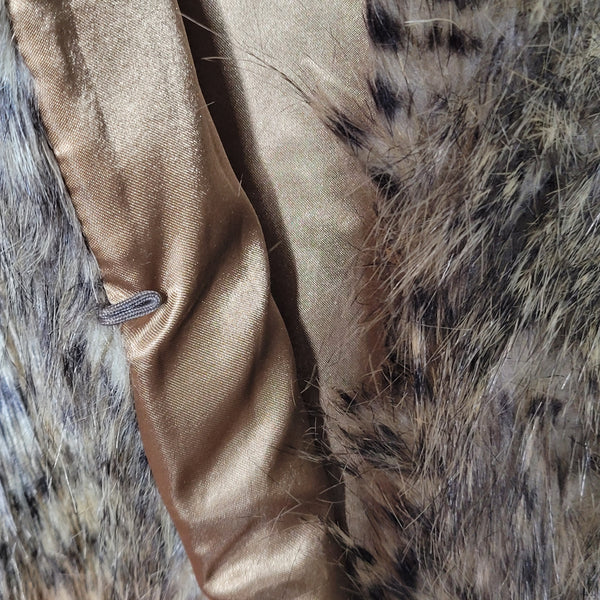 Express Brown Faux Fur Vest Pockets Size Medium