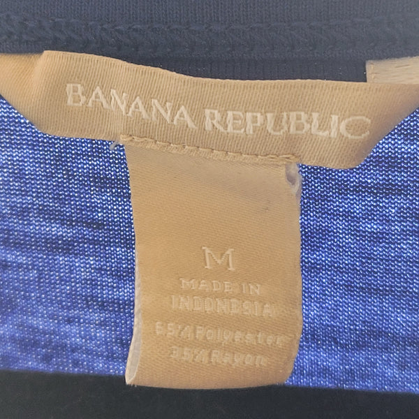 Banana Republic Blue Short Sleeve V-Neck Blouse Sequins Size Medium