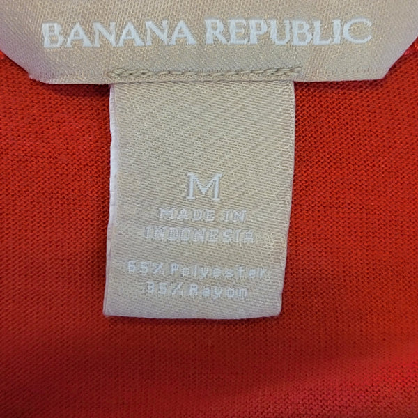 Banana Republic Salmon Orange Gold Decoration Scoop Neck Short Sleeve Size Med