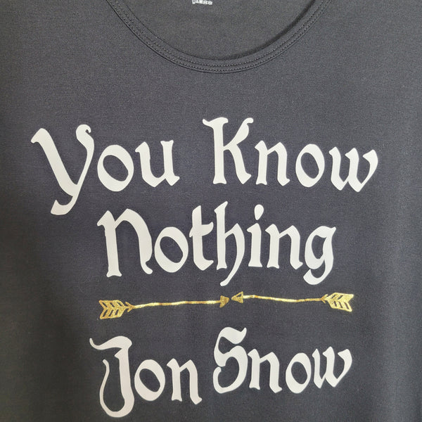 Game of Thrones NWT Black Short Sleeve You Know Nothing Jon Snow Size Large