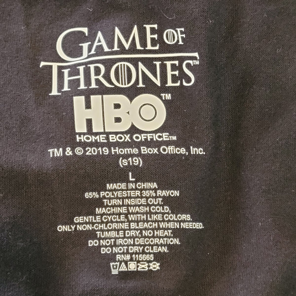 Game of Thrones NWT Black Short Sleeve You Know Nothing Jon Snow Size Large