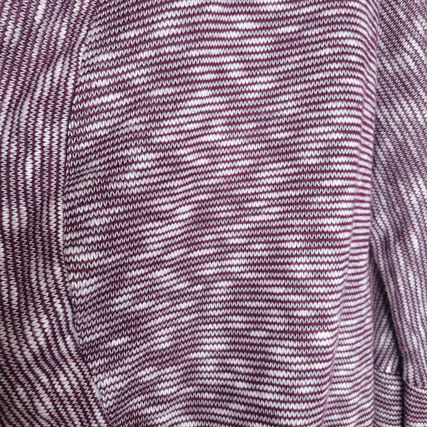 Emerge Burgundy/Red Cream Stripe Open Long Sleeve Cardigan Size 1X