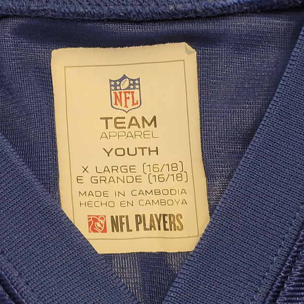 NFL Team Apparel Youth NY Giants 80 Cruz Blue Jersey Short Sleeve Size XL