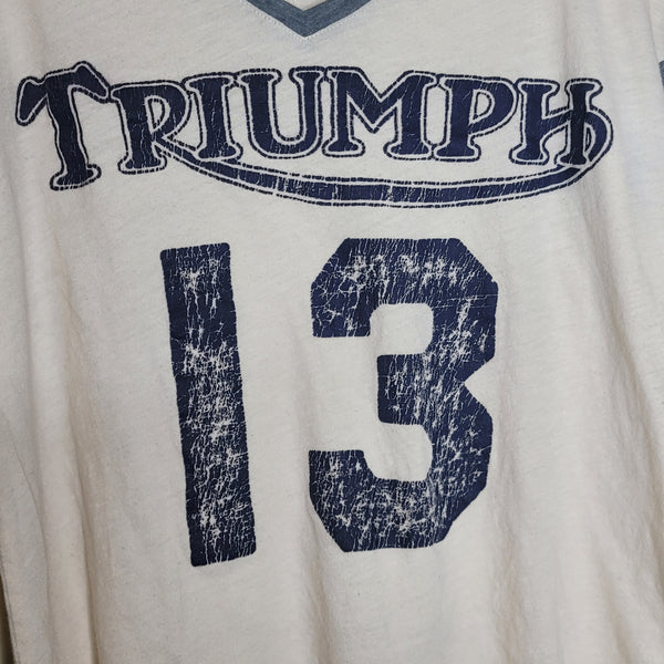 Triumph by Lucky Brand Cream Baseball Tee 3/4 Sleeve Triumph 13 Size Small