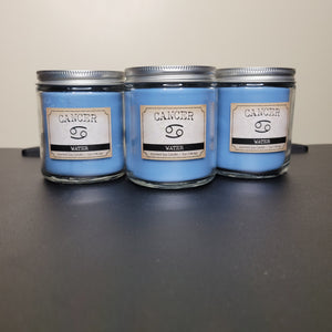 Zodiac Cancer Water Sandy Beach 7 oz 3 Scented Soy Candles Bundle