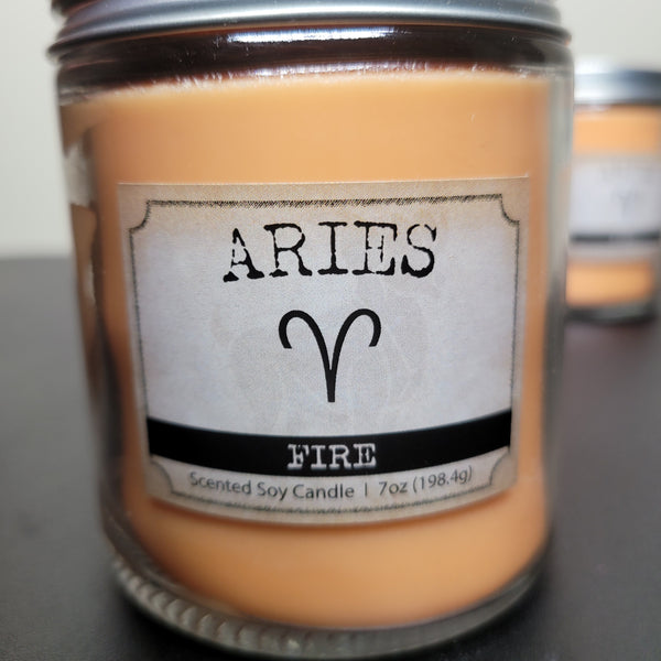 Zodiac Aries Fire Cashmere Amber 7 oz Set of 3 Scented Soy Candles Bundle