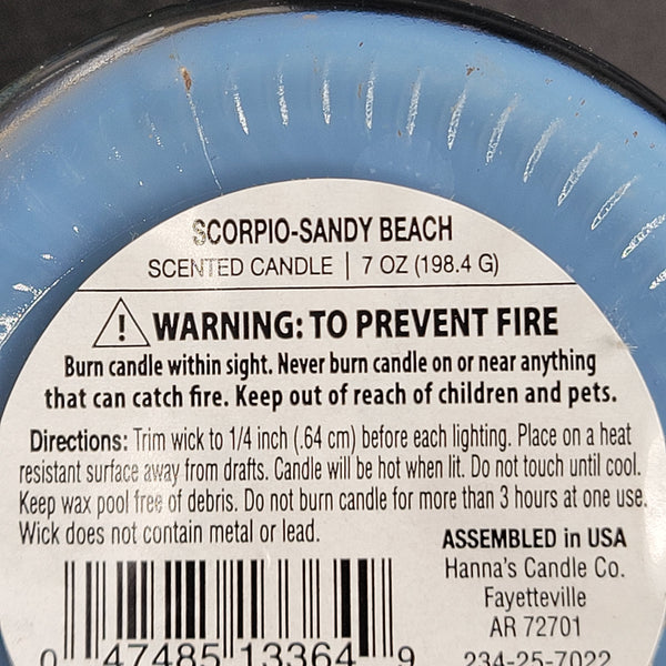 Zodiac Scorpio Water Sandy Beach 7 oz Set of 3 Scented Soy Candles Bundle