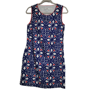 Vineyard Vines Red White Blue Patterned Sleeveless Knee Length Dress Size 6