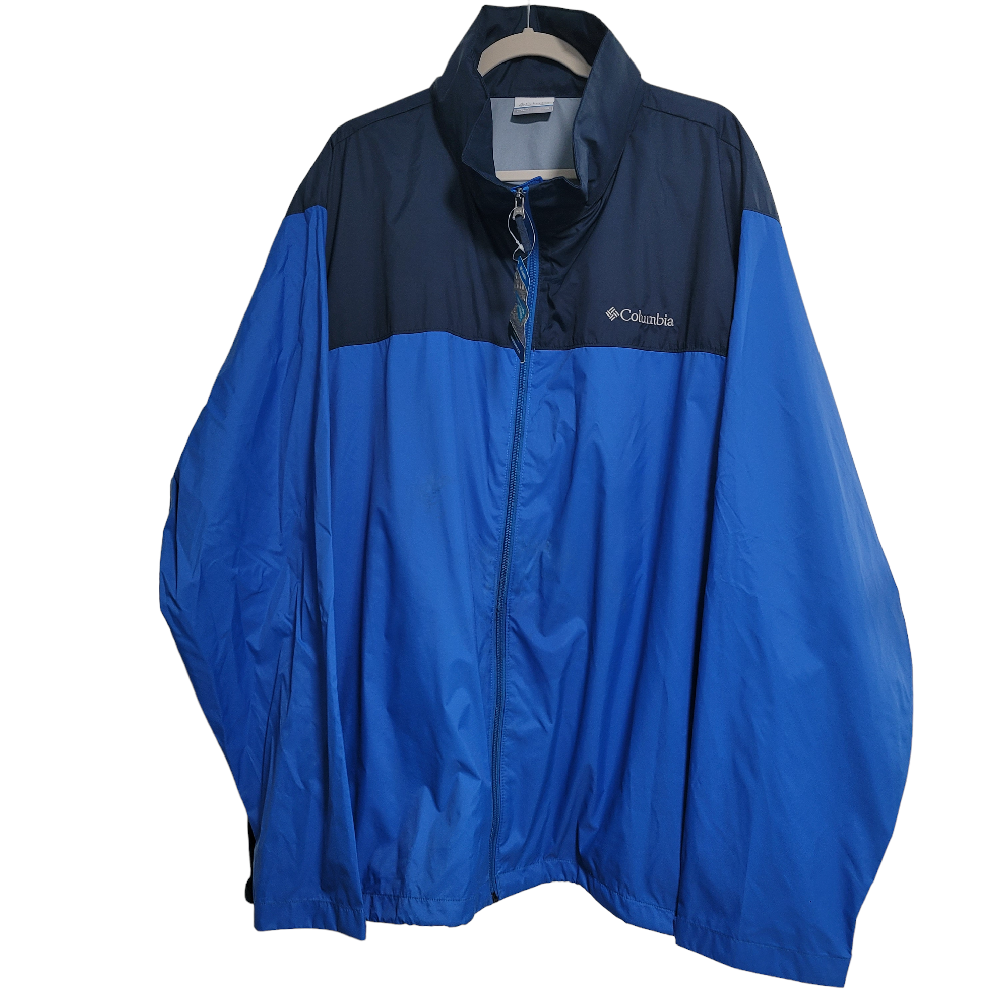 Columbia Men's Blue Waterproof Glennaker Lake Rain Jacket Hood Pockets Size 3X