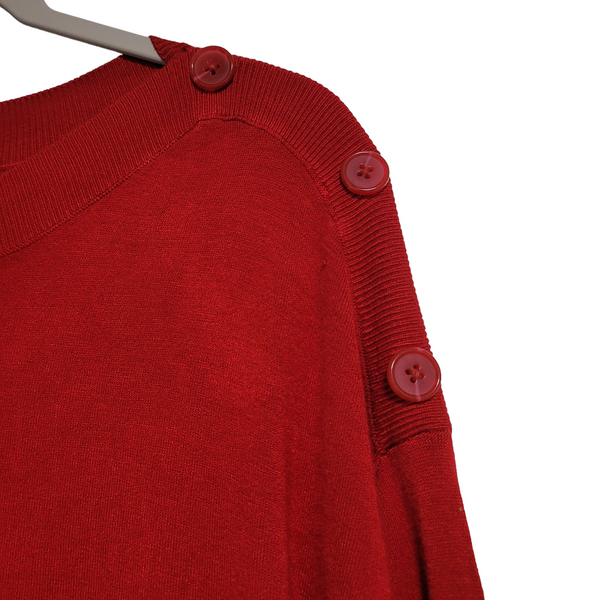 Catherine MaLandrino Red Long Sleeve Sweater Buttons Size Large