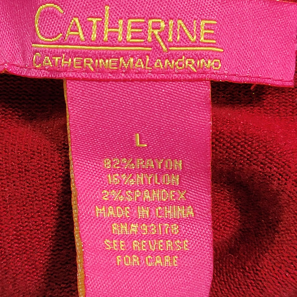 Catherine MaLandrino Red Long Sleeve Sweater Buttons Size Large