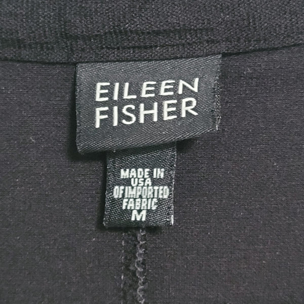 Eileen Fisher Women's Black Stand Collar Zip Up Jacket Size Medium