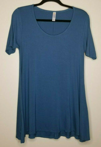 LuLaRoe Blue Teal Short Sleeve Tunic Size XS